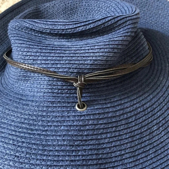 Columbia Global Adventure packable Wide Brim Chin Strap  Straw Hat navy blue - Picture 4 of 7